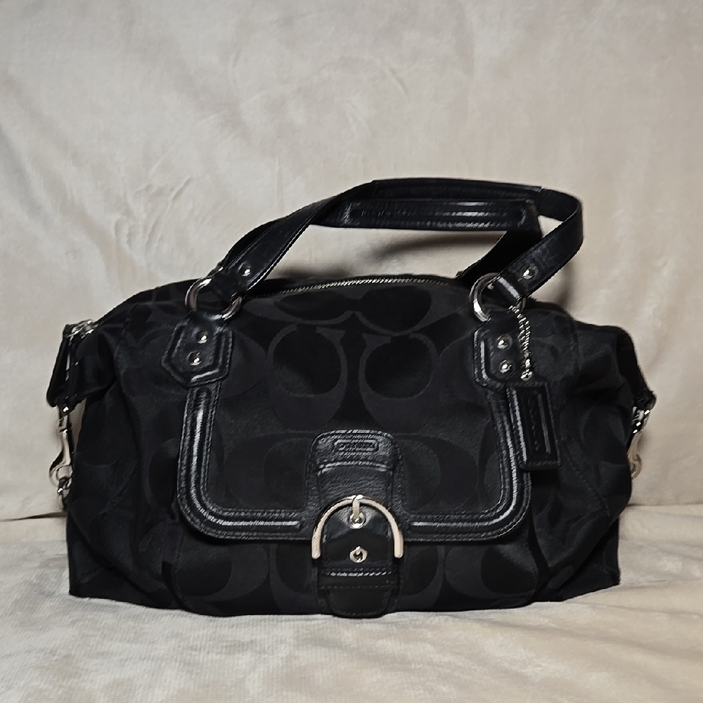 Coach Signature Convertible Black Women's Purse - Picture 2 of 6